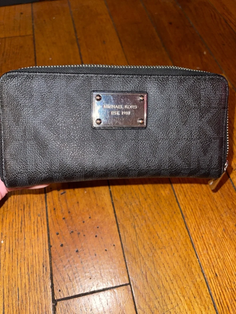 Michael Kors Black Drawstring Tassel Cinch Shoulder Bag.
